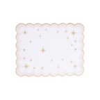 Henriette - Luxury Linens Placemats Starlight White with Metallic Gold Placemats (set of 4)