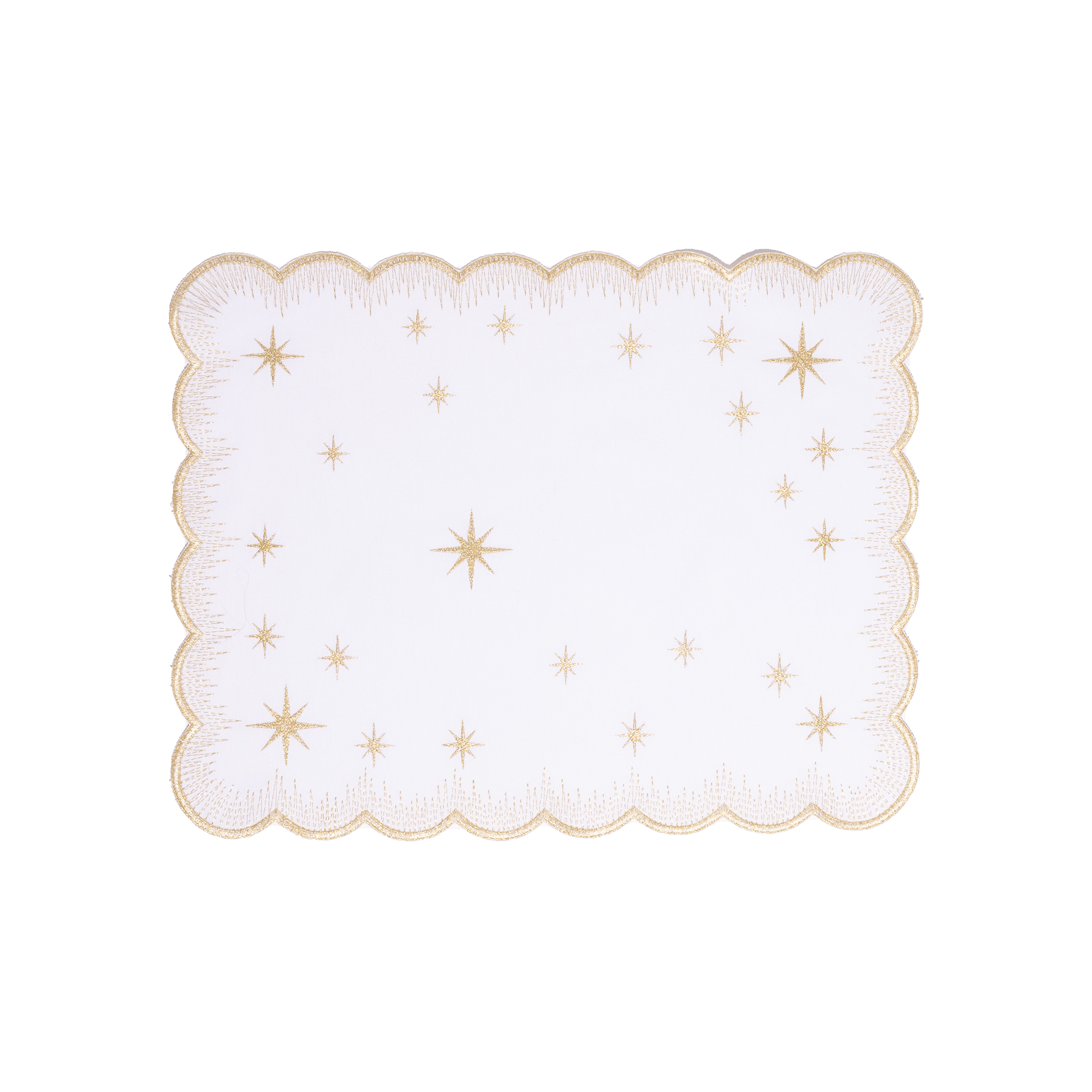 Henriette - Luxury Linens Placemats Starlight White with Metallic Gold Placemats (set of 4)