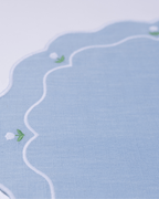 Henriette - Luxury Linens Placemats Tulip Round Placemats Pale Blue (set of 4)