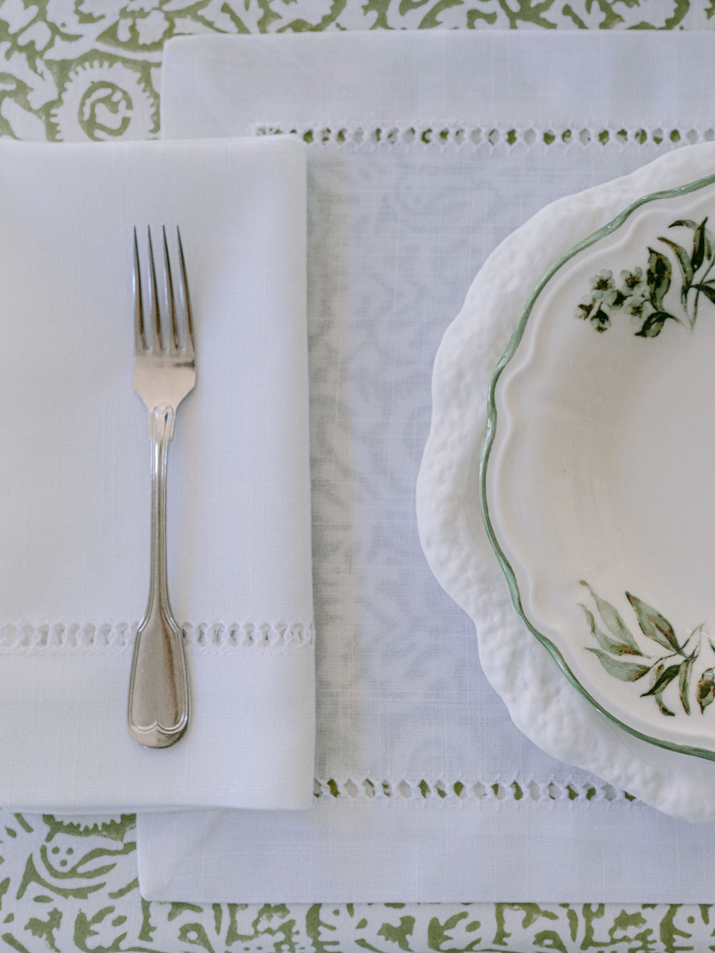 Henriette - Luxury Linens Placemats White Hemstitch Placemats (set of 4)