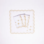Henriette - Luxury Linens Starlight White with Metallic Gold Napkins