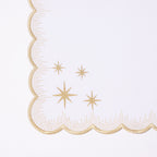 Henriette - Luxury Linens Starlight White with Metallic Gold Napkins