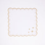 Henriette - Luxury Linens Starlight White with Metallic Gold Napkins