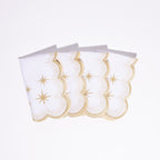 Henriette - Luxury Linens Starlight White with Metallic Gold Napkins