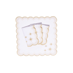 Henriette - Luxury Linens Starlight White with Metallic Gold Napkins