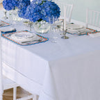 Henriette - Luxury Linens Table Cloth Hemstitch White Tablecloth