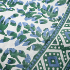 Henriette - Luxury Linens Table Cloth Olivia Indigo/ Green Tablecloth