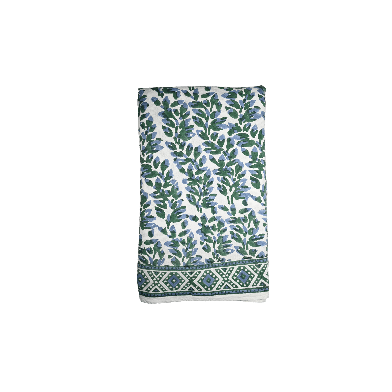 Henriette - Luxury Linens Table Cloth Olivia Indigo/ Green Tablecloth
