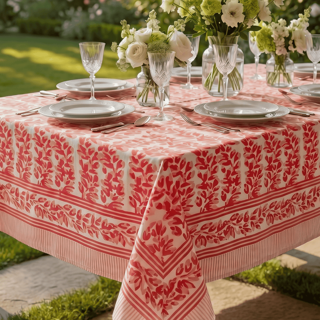 Henriette - Luxury Linens Table Cloth Olivia Peach/ Pink Tablecloth