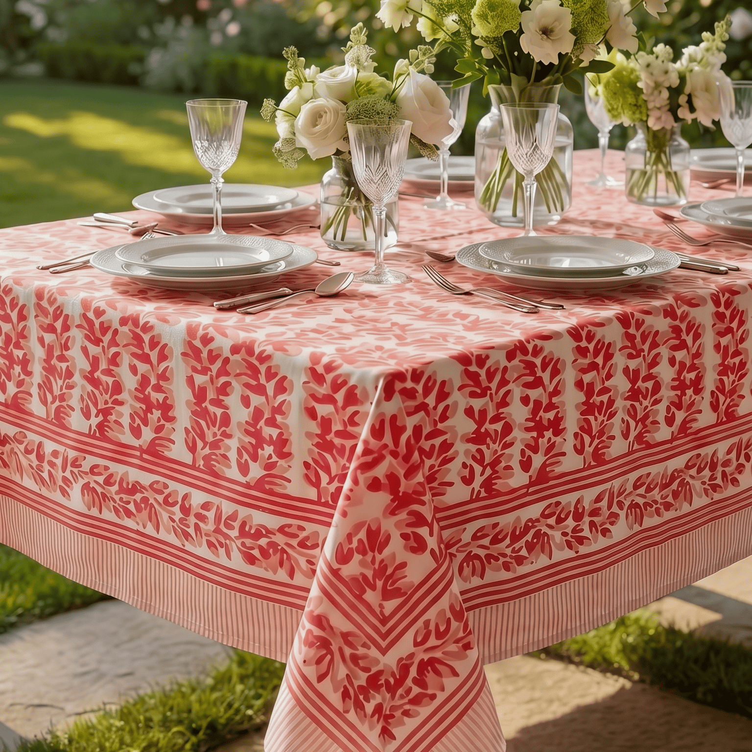 Henriette - Luxury Linens Table Cloth Olivia Peach/ Pink Tablecloth
