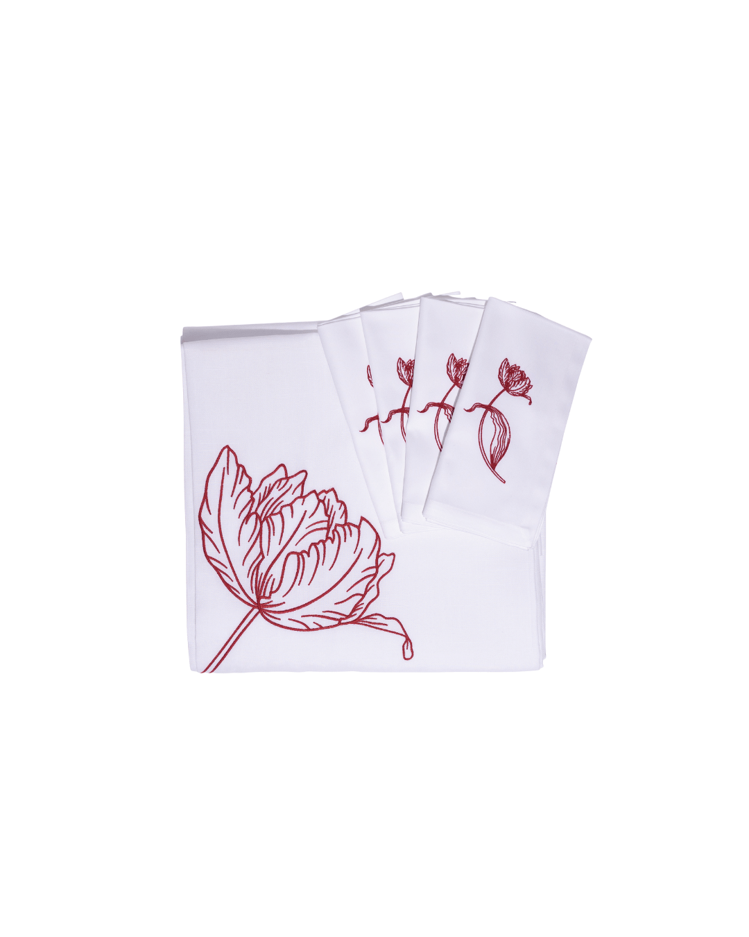 Henriette - Luxury Linens Table Cloth Tulip Tablecloth Red