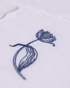 Henriette - Luxury Linens Tulip Cocktail Napkins with Navy Blue (set of 6)