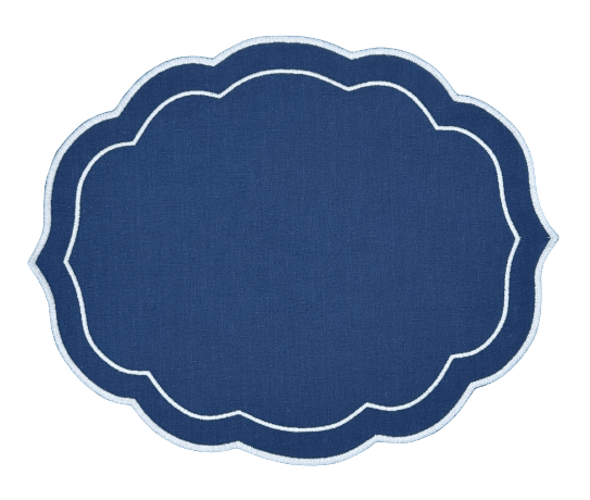 HMA DÉCOR Navy Pearl Oval placemat - set of 4