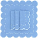 HMA DÉCOR Light Blue Daisy Napkins (set of 4)