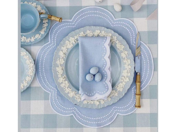 HMA DÉCOR Light Blue Daisy placemats (set of 4)