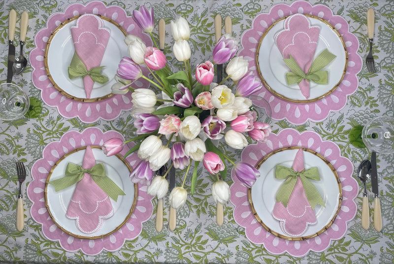 HMA DÉCOR Pink Daisy Napkins (set of 4)